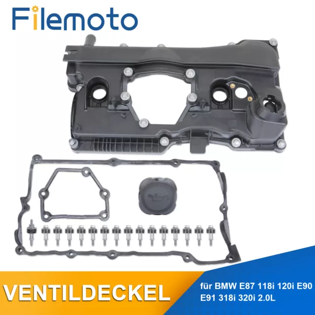 Ventildeckel mit Dichtung & Öldeckel für BMW E87 118 120i E90 E91 318i 320i 2.0L