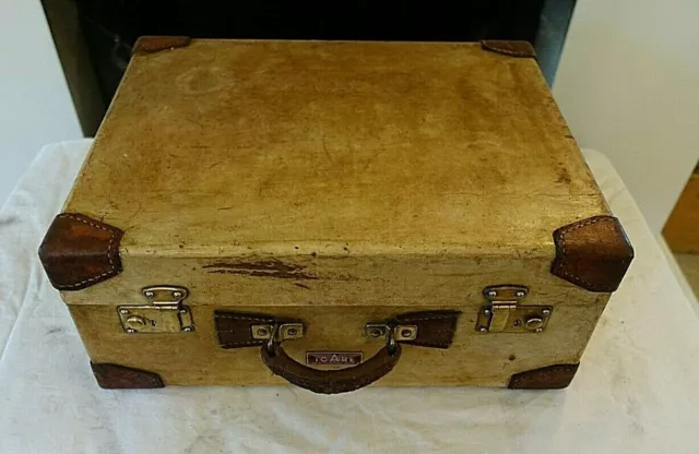 valise vintage cuir car trunk luggage Paris