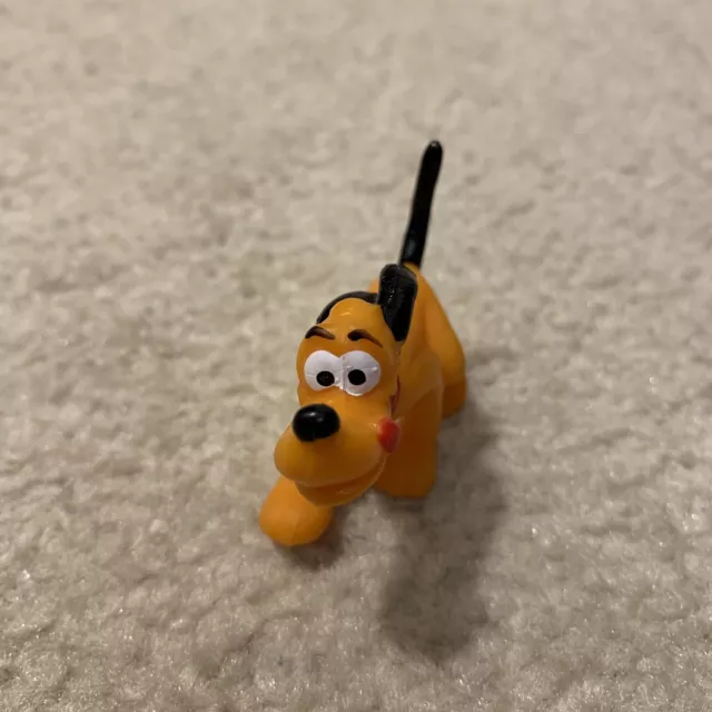 Pluto Orange Dog 2.5" Toy Figure Walt Disney Production PVC Cake Topper Vintage