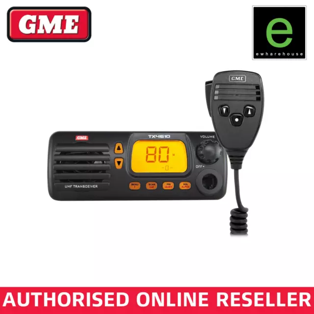 NEW GME TX4610 5W 80CH UHF CB IP67 RADIO + ELEVATED FEED AERIAL 6.5dBi BLACK