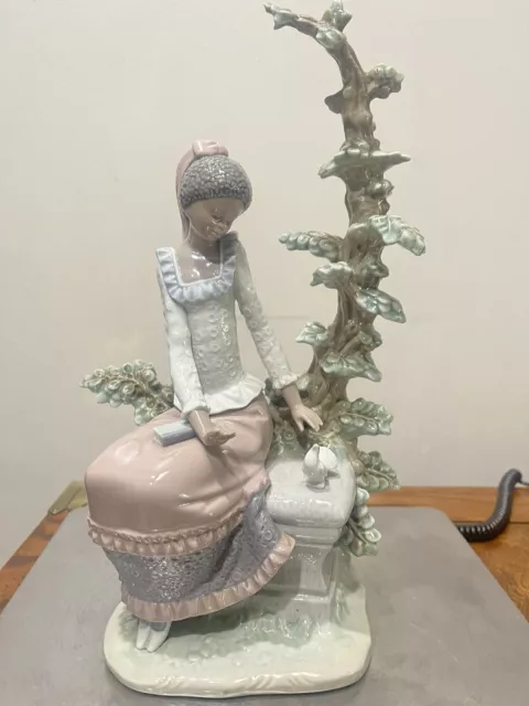Lladro #5159 Black Legacy “HARMONY” Lady figure sitting with doves - 12” Tall