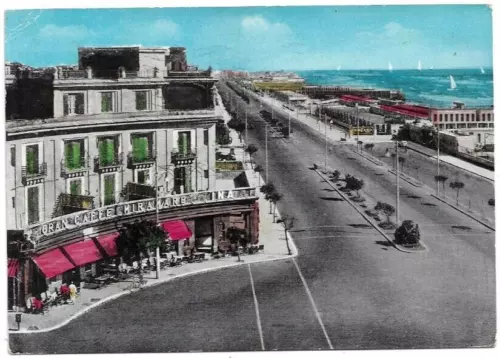 CARTOLINA DI ROMA ,OSTIA LIDO - LUNGOMARE DI LEVANTE - MIRAMARE   viaggiata 1961