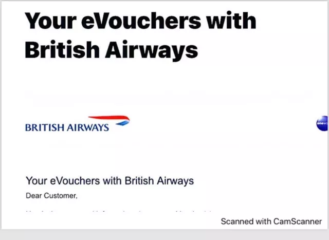 British Airway Vouchers both for flight or accommodation British Airway Vouchers both for flight or accommodation