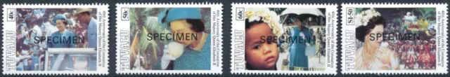 40th Anniv of Coronation optd Specimen - Tuvalu 1993 - MNH - SG 677/80s