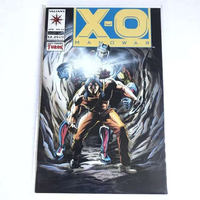 X O Manowar 27 Valiant Comics 1994 VF + / NM - 8.5 - 9.0 Turok / Eternal Warrior
