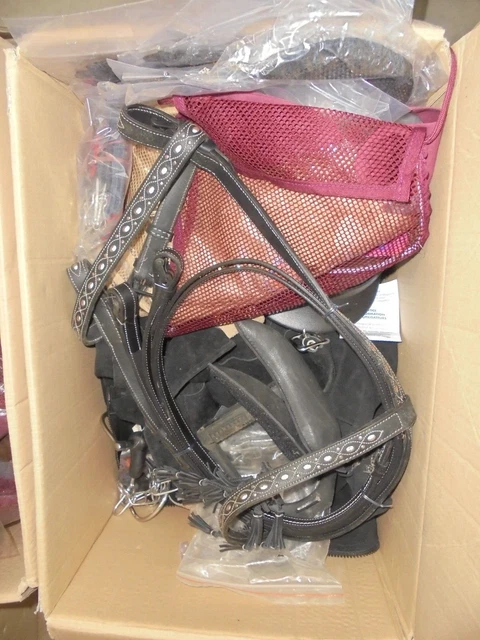 Neu lot von +/-10kg alter leder pferde Zubehör trense gurt lederreste defekt..A4
