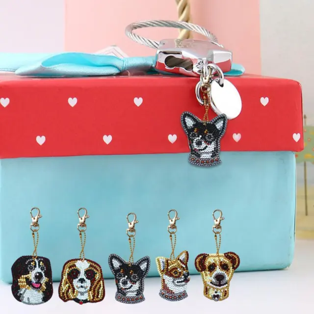 5pcs Dog Shape Key Chain DIY Diamond Painting Special Shape Full Drill Girl Gift 3