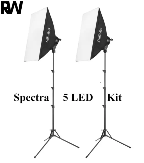 FOVITEC Spectra 5 LED 2 Light Kit Photography Studio Lighting Complete Set