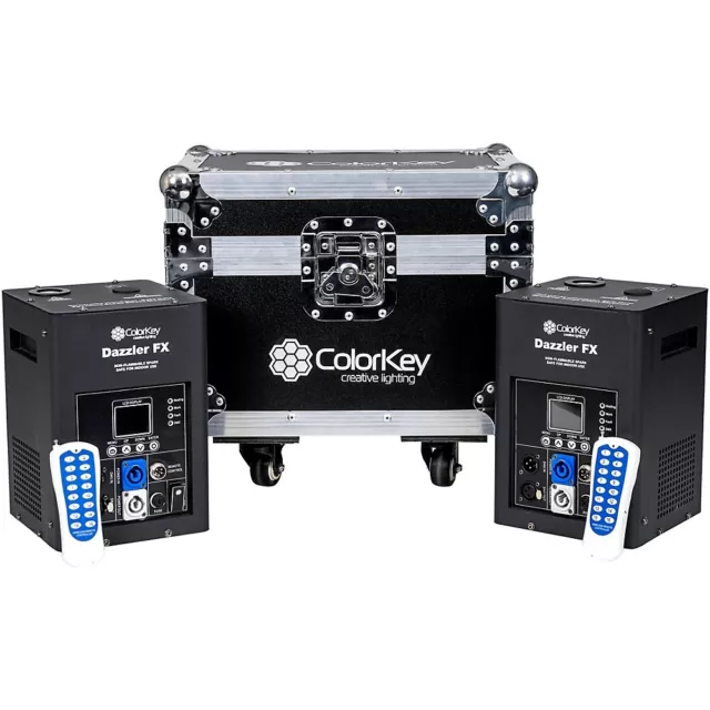 ColorKey Dazzler FX Cold Spark Machine 2-Pack with Road Case