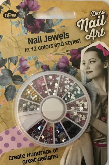 Deco Nail Art Kit NPW Nail Jewels in 12 colors and styles