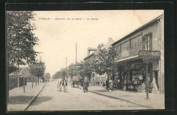 CPA Persan, Quartier de la Gare, Le Bazar