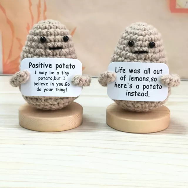 WITH POSITIVE CARD Funny Positive Potato Crochet Yarn Plush Doll Toy $5.46  - PicClick AU