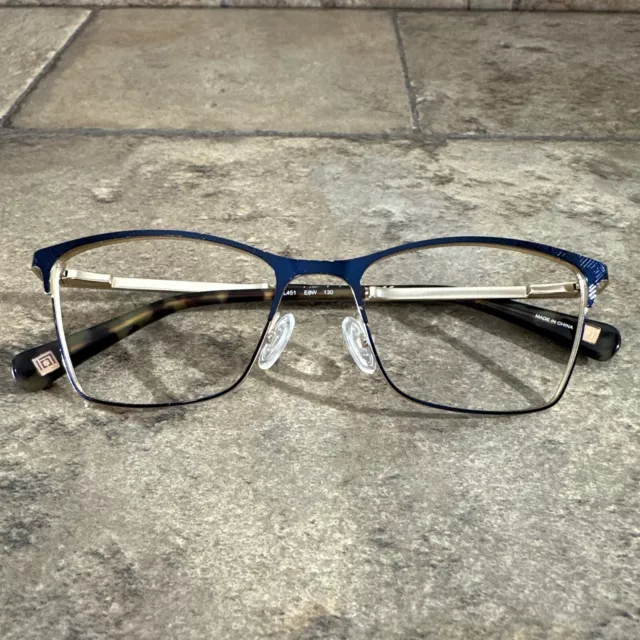 Liz Claiborne Petite Fit L451 E8W Blue Gold  Flex Eyeglasses Frames 49/16/130