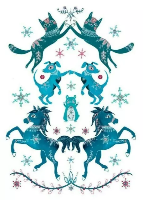 10 cartes de Noël pour animaux de compagnie avec enveloppes, 170 x 120 mm, Joyeux Noël, chat, chiot, cheval