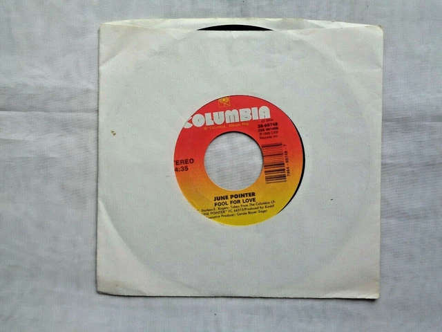 June Pointer: Tight On Time b/w Fool For Love 1989 Columbia Carrollton Press NM