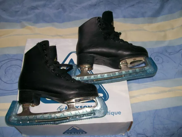 Ice Skating Black Boots Glacier By Jackson Figure Skates junior 13 - 8 1/3 blade