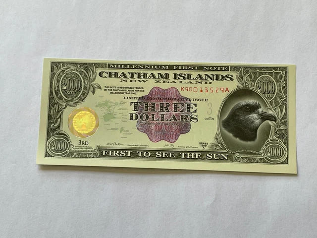 Ticket Chatham Islands 3 Dollars 1999 (10-12/1)