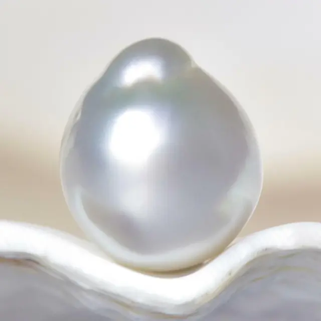 South Sea Pearl Silvery Cream Baroque 11.85 mm Maluku Indonesia 1.69 g undrilled