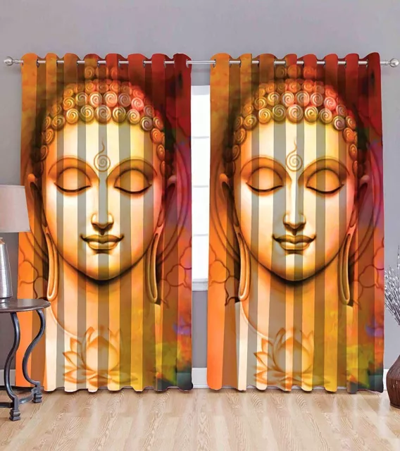 1 pieza de cortina con estampado de Buda sombreada para decoración del...