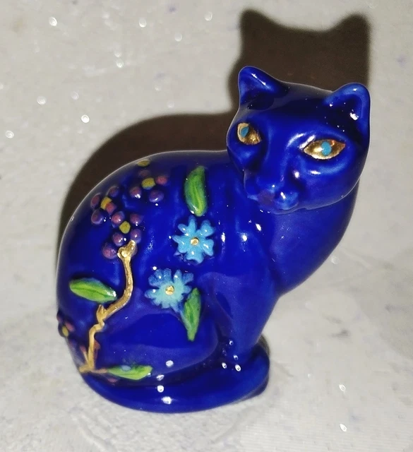 Figurine Fève Statue Chat Chaton Européen 55mm - Blanc - Animal Félin - Occasion