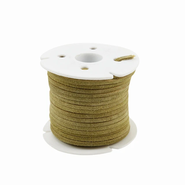 Rollo de encaje de cuero de cordero de 3 mm hilo para hacer joyas de 25 yardas rollo con cordones gamuza
