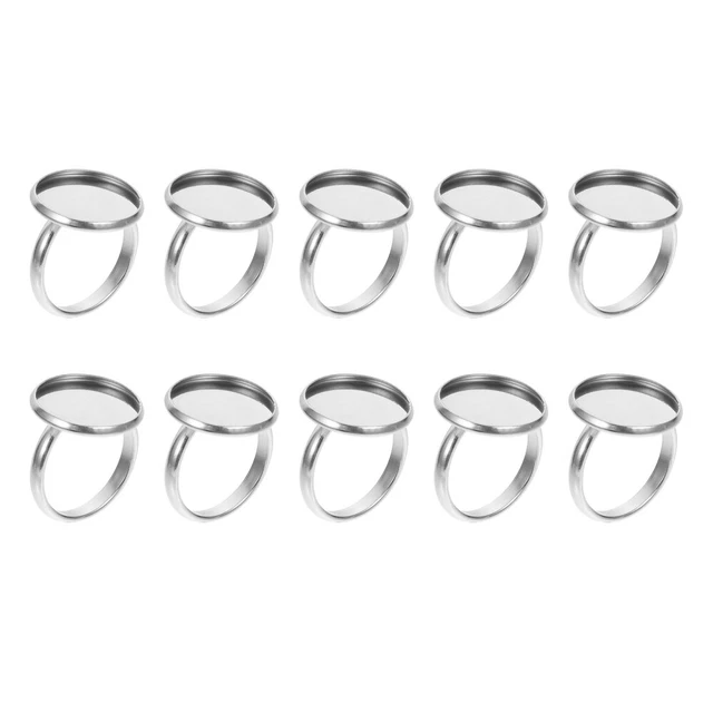 10 piezas Soporte Marco Bandeja Bisel en blanco Suministros de Artesanía Ajustables
