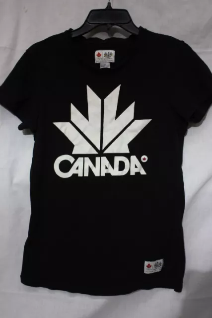 HUDSON'S BAY CO Black & White CANADA Official OLYMPIC Tee Womens Size S-B44