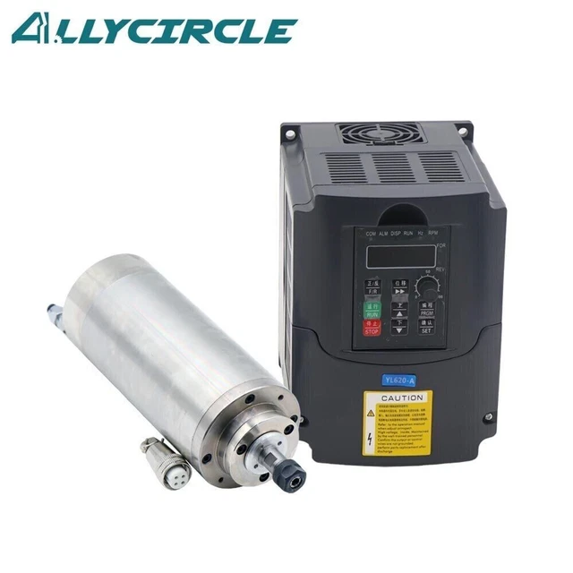 1.5KW Water Cooled Spindle Motor AC220V 400HZ ER11 24000RPM VFD Inverter for CNC