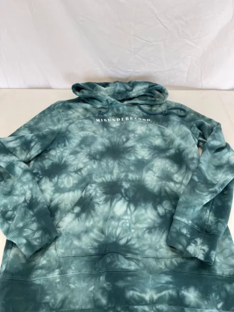 Pacsun Sweatshirt Womens Small Hoodie Long Sleeve Skate Pullover Tie Dye Green