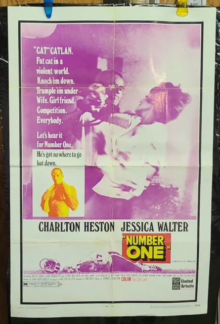 1969 "Number One" Charlton Heston Jessica Walter Original Movie Poster