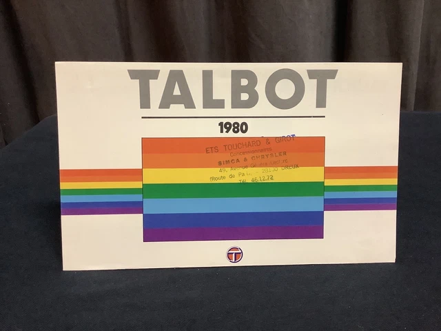 Talbots Color Chart RARE NUANCIER COLORI Garnissage Carrosserie 1980 TALBOT MATRA Color ...