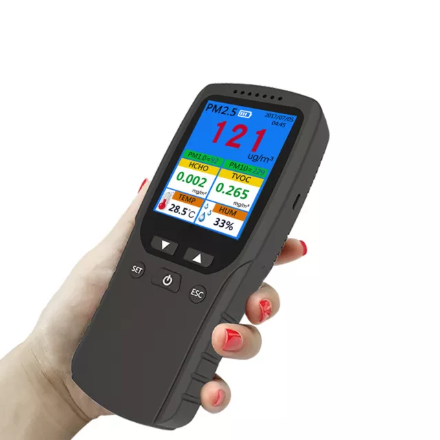 Air Quality Tester Monitor Analyzer Tool For Formaldehyde PM2.5 TVOC PM10 2