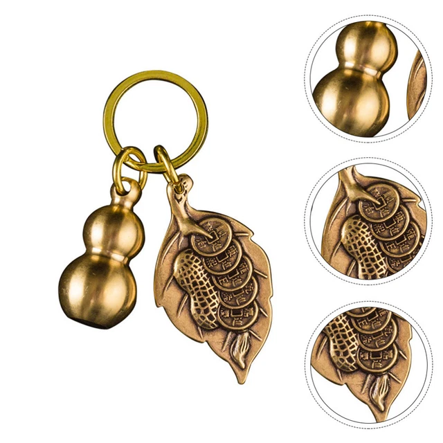 Gourd Keyring Amulet Men Women Brass Key Ring Chinese Gourd Pendant