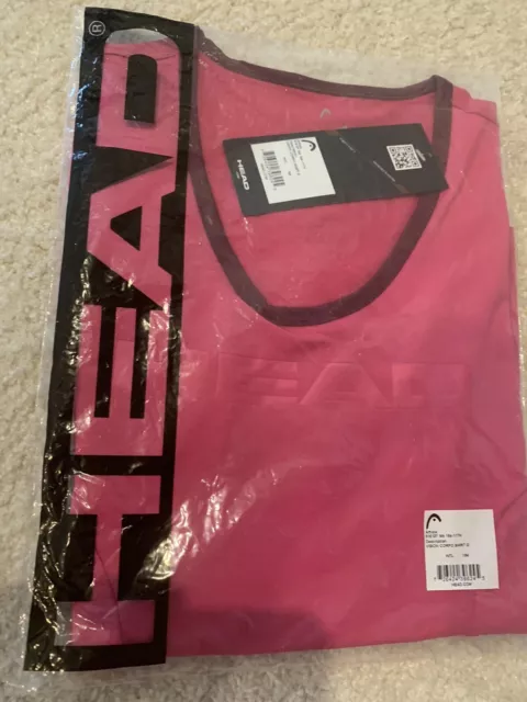 Head Bright Pink Tennis Top Size Girls 13-14 Years 164cm Brand New with Tags