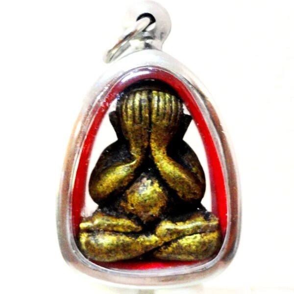 THAI BUDDHA AMULET Old Statue Phra Pidta Pendant AYUTTHAYA Art Antique ...