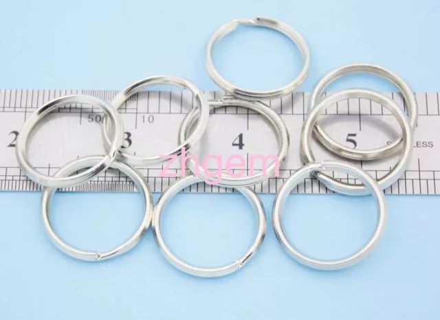 10PCS 25mm Steel Rings  Split Rings Platinum Color Circle Keychain