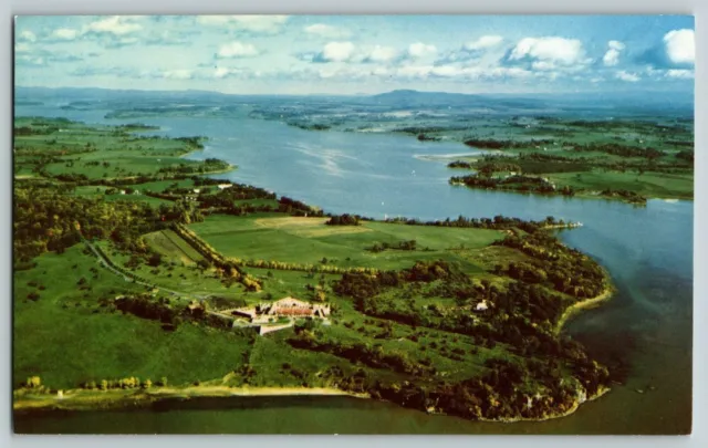 VTG NY Aerial View Historic Fort Ticonderoga Ticonderoga New York Postcard