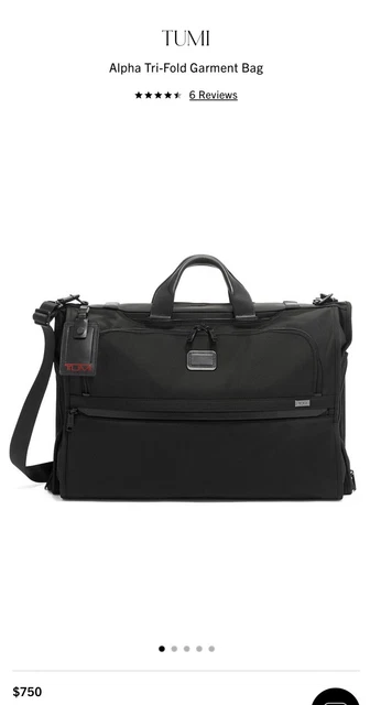 Tumi alpha 3 Garment Bag   Tri-Fold  carry on black $750