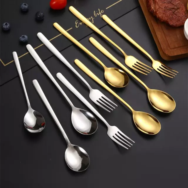 Golden/silver Cutlery Tableware Stainless Steel Spoon Fork Dining Utensils`