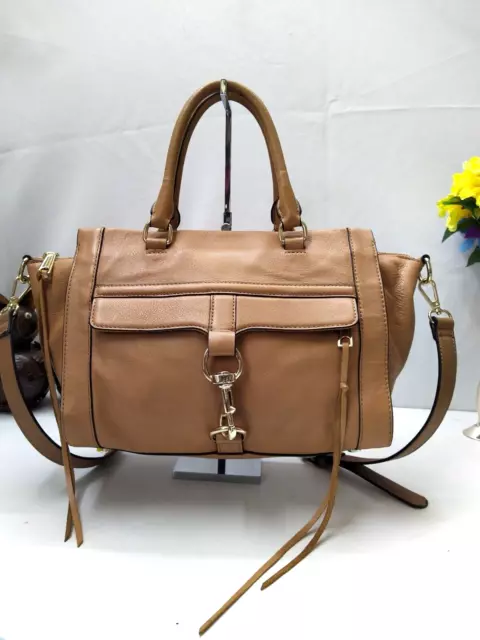 Rebecca Minkoff Bowery Fatigue Tan Leather Satchel Shoulder Bag Purse - $395