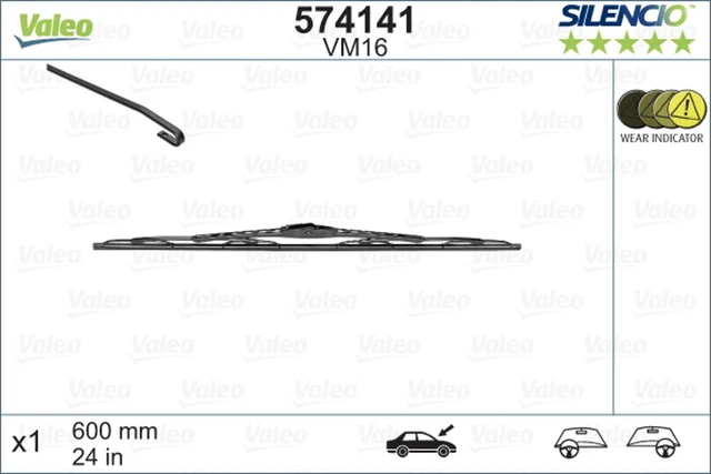 Wischblatt Scheibenwischer SILENCIO CONVENTIONAL SINGLE VALEO 574141 für BMW LT