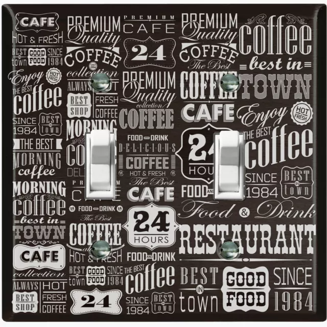 Metal Light Switch Cover Wall Plate For Kitchen Coffee Sign Cafe Diner COF022