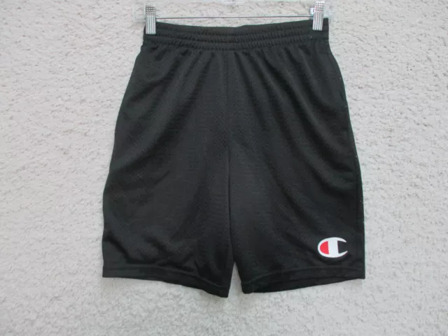 Champion Shorts Large Youth Black Athletic Pockets Logo Stretch Basketball Boys