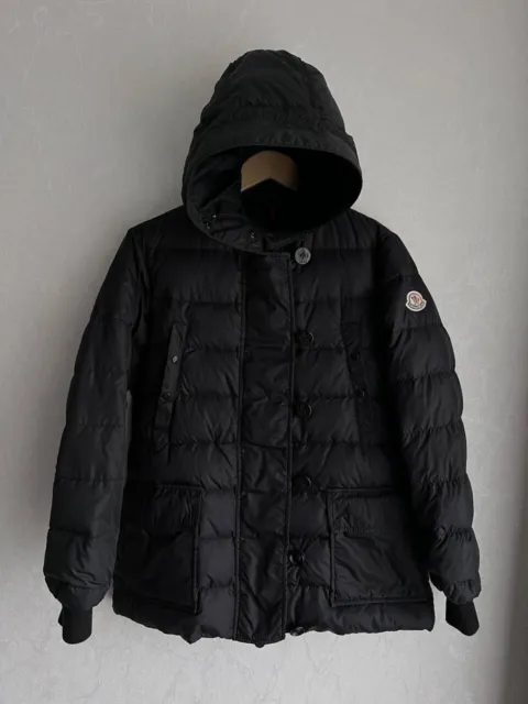 Moncler Mess Down Jacket Parka Puffer Quilted Black Size 1