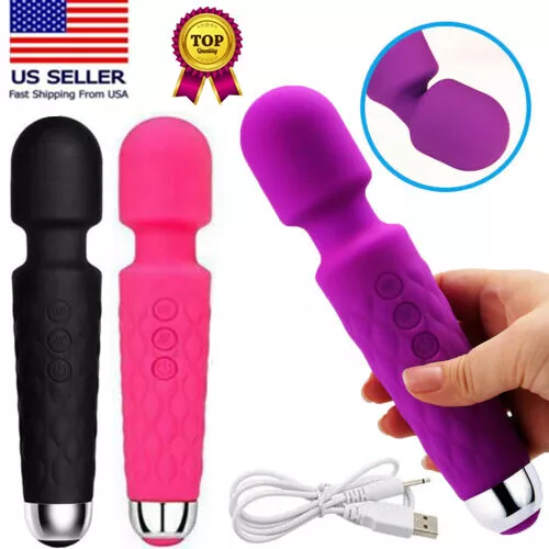 Multispeed USB Rechargeable Vibrating Massage Wand Massager Cordless Full Body