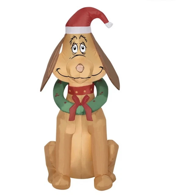 Max Dog The Grinch Stole Christmas Gemmy Airblown Inflateable Yard Decor 4.5 FT