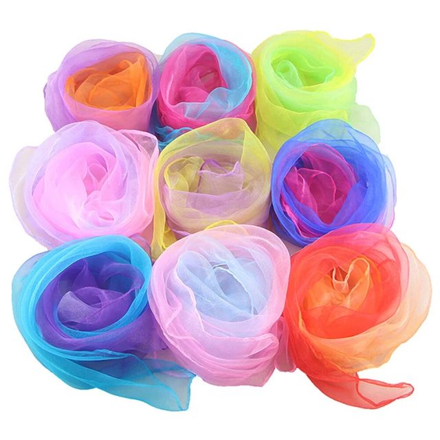 51color Gradient Juggling Silk Dance Magic Tricks Dancing Props Scarves Ch b5