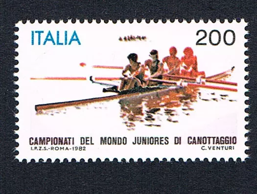 ITALIA IL FRANCOBOLLO CAMPIONATI MONDIALI JUNIORES DI CANOTTAGGIO 1982 nuovo**