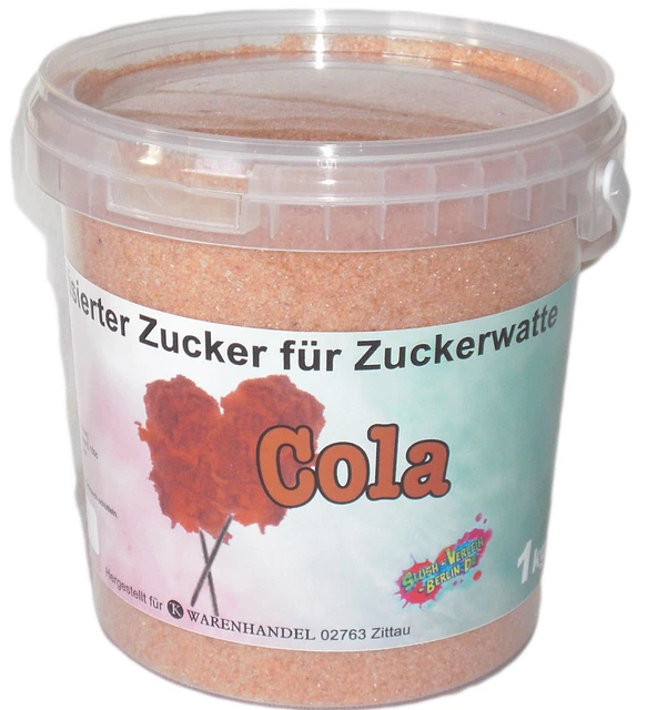 1 Kg Farbomazucker Cola Zucker Zuckerwatte Zuckerwattemaschine Braun LECKER!!