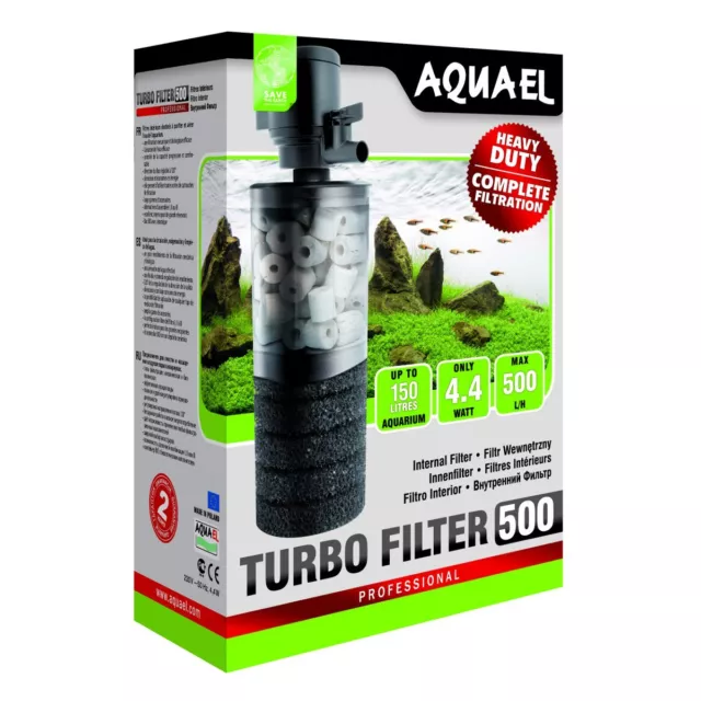 Aquael Innenfilter TURBO FILTER 500 Aquarienfilter Reinigung Wasserpflege Fische